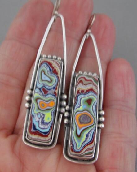 Wholesale Vintage Square Marble Pattern Alloy Earrings Fashion Jewelry Accessory for Gift and Party