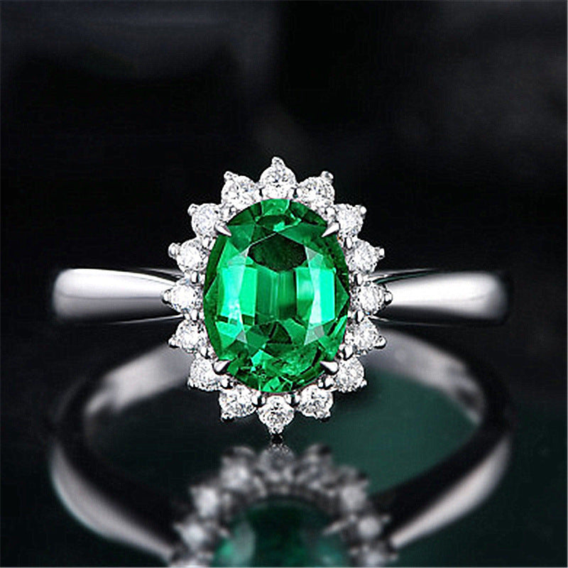 Wholesale s925 Silver Plated Red Blue Yellow Amethyst Zircon Adjustable  Open Ring