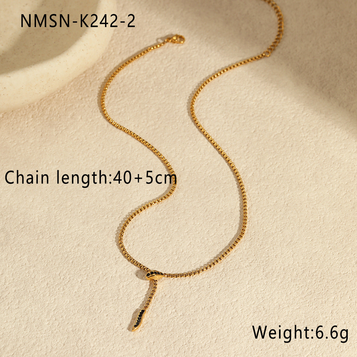 Wholesale  style snake-shaped snake element stainless steel necklace