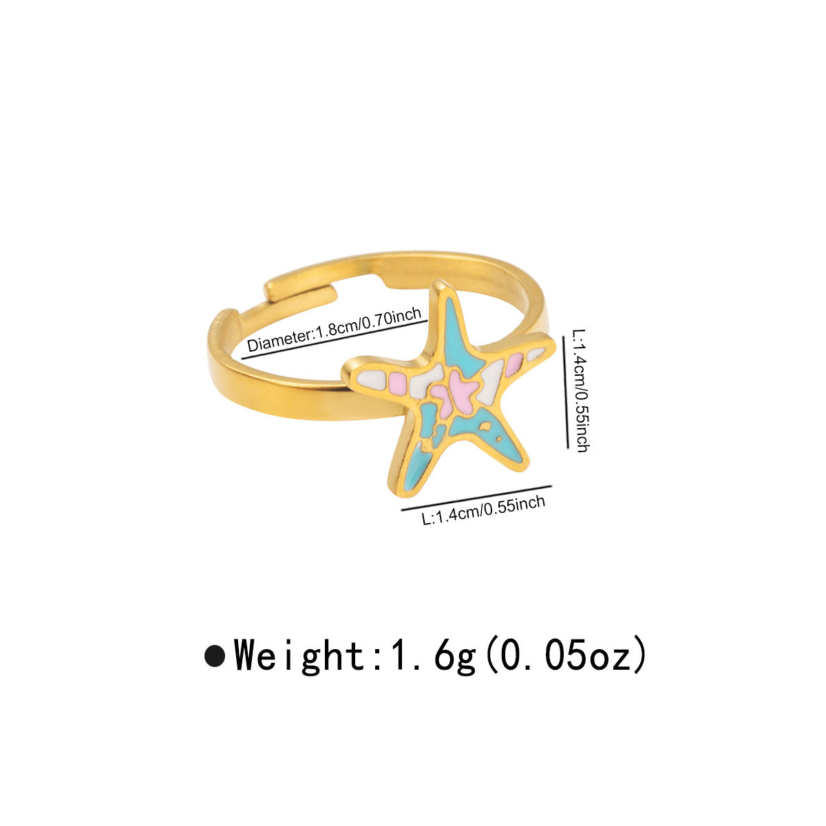 Wholesale Stainless Steel Ring Sweet and Cute Oil Drop Colorful Animal Ocean Style Ring