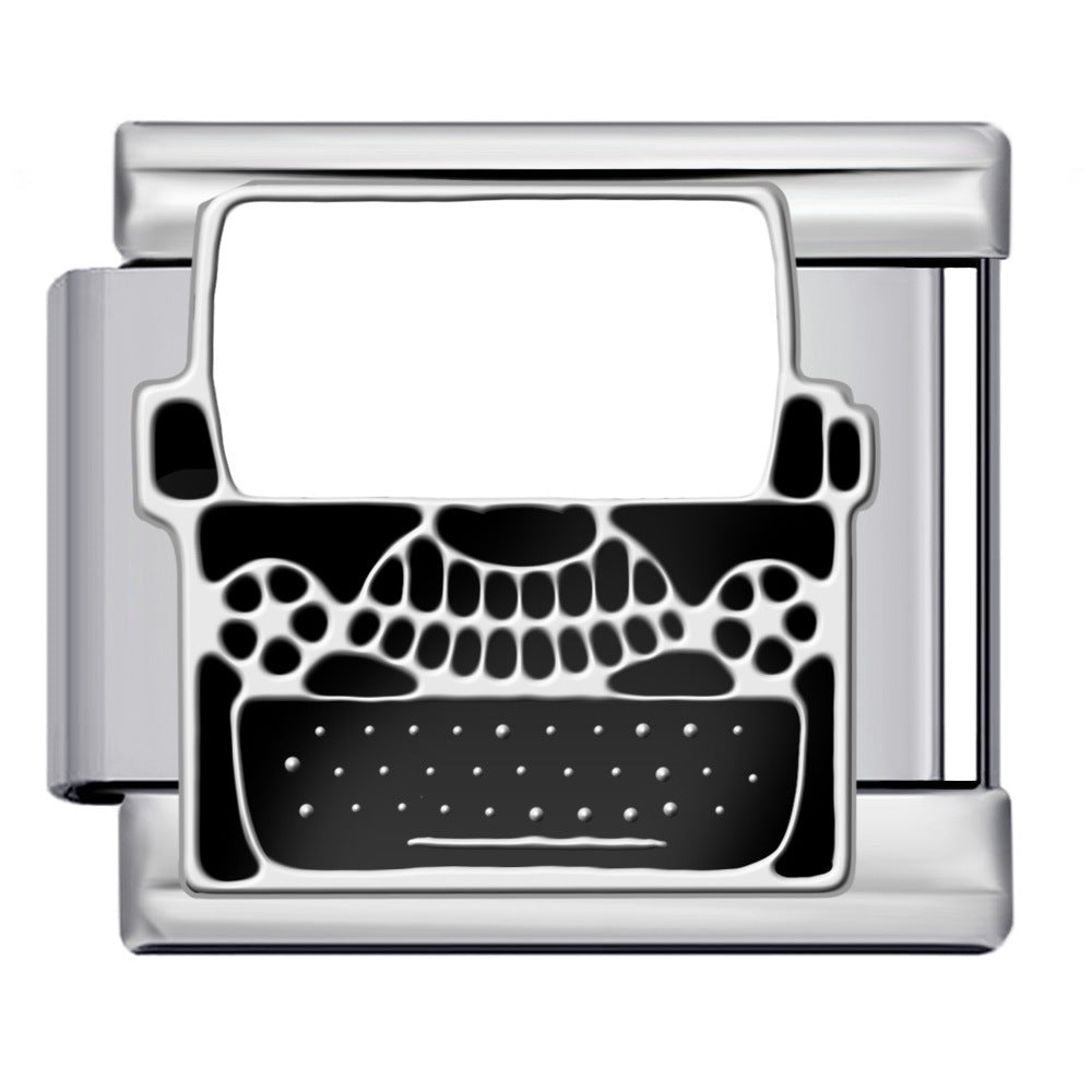 Wholesale Italian Charm Bracelet 9mm DIY Oil-Drip Welded Pattern Creative Stainless Steel Composable Bracelet