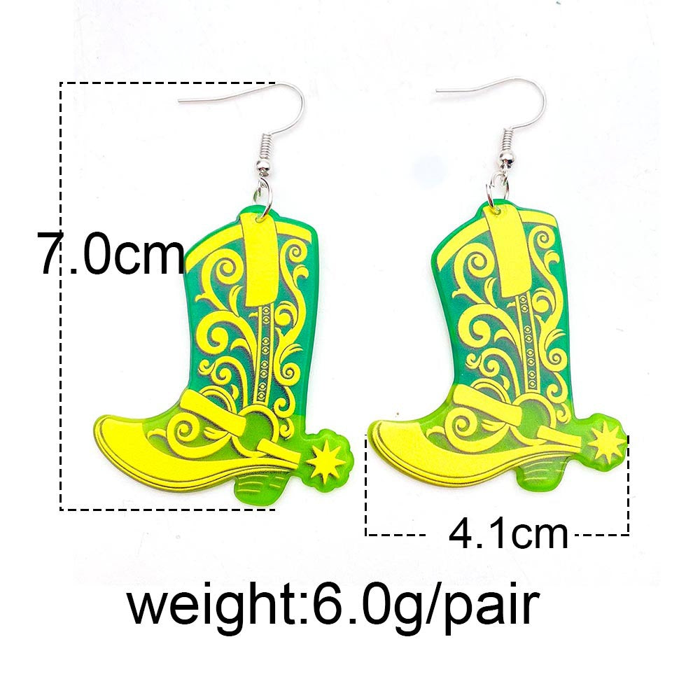 Wholesale Western style series  acrylic boots earrings