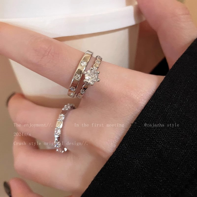 Wholesale Zirconia Splicing Open Adjustable Ring