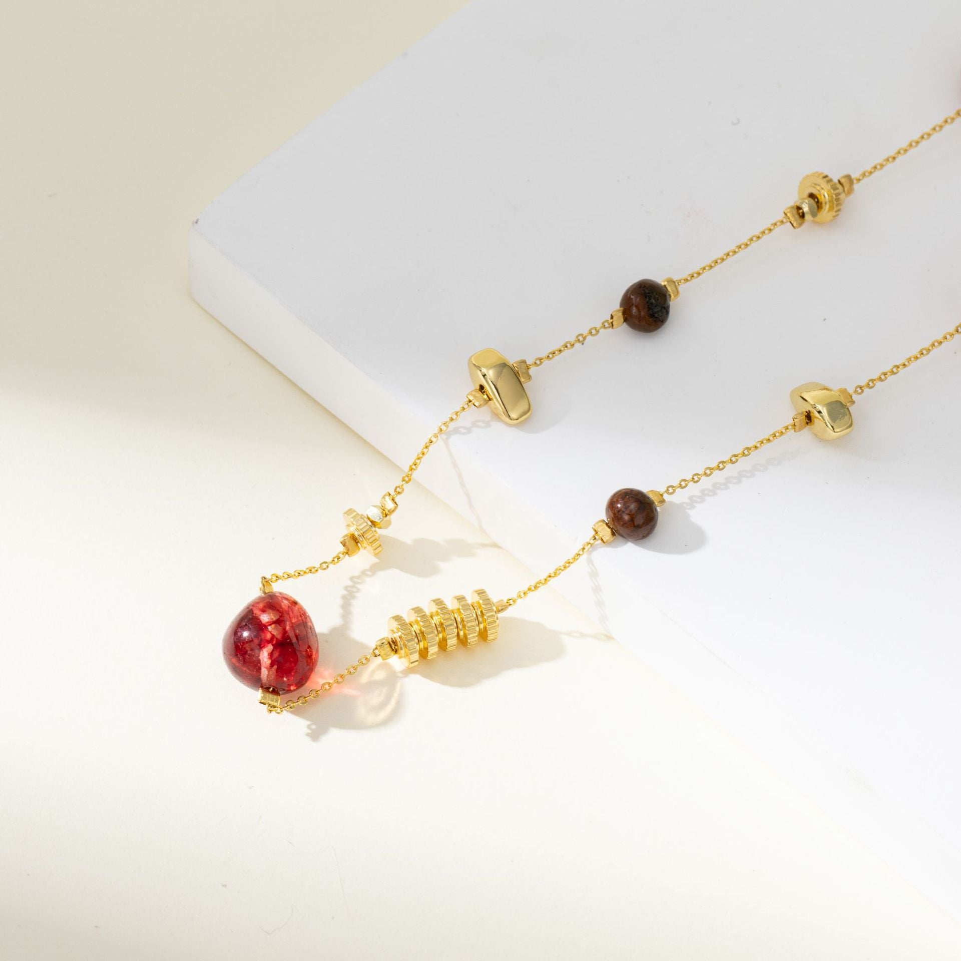 Wholesale double-wearing colored glaze natural stone chain