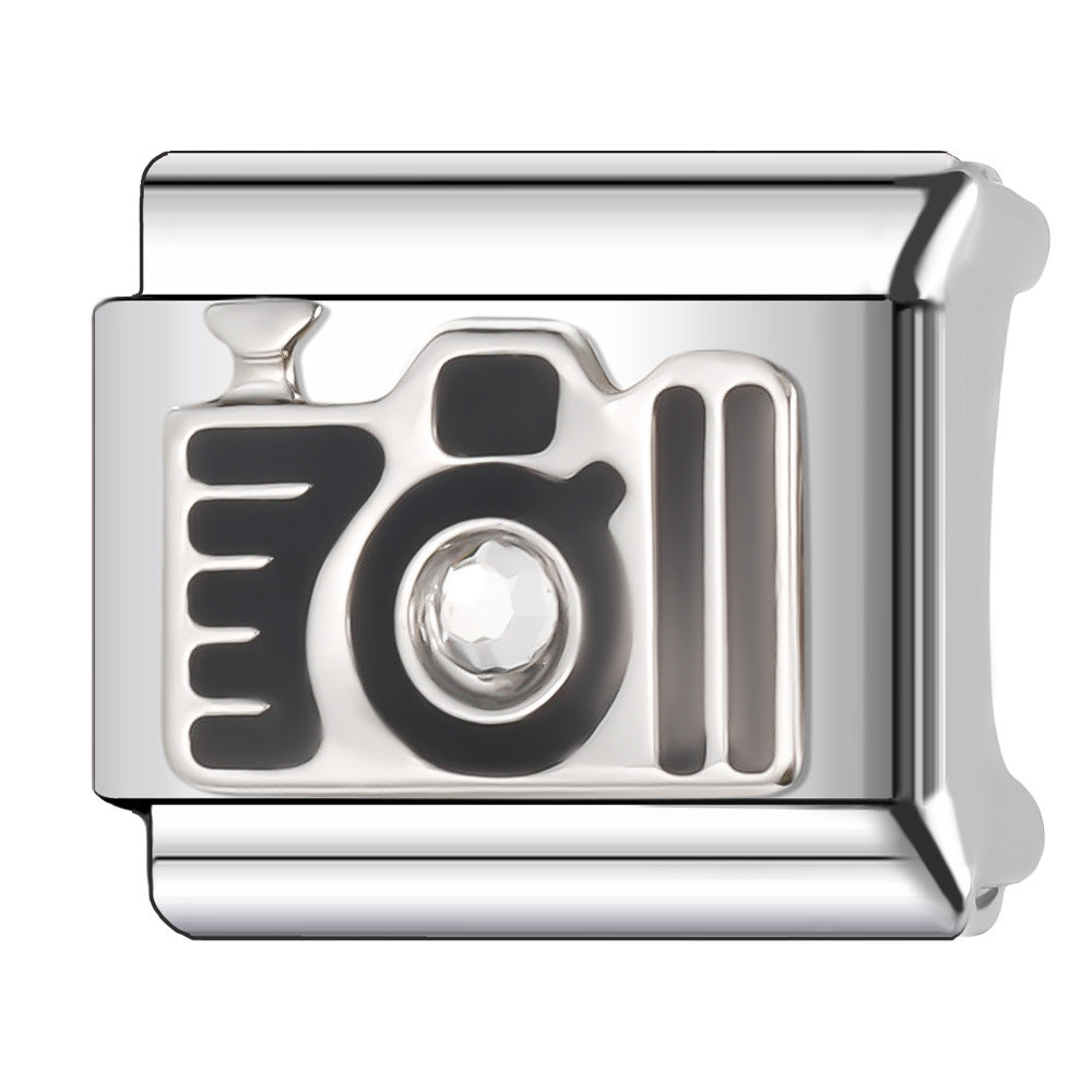 Bracelet de charme italien en gros de 9 mm Série d'avion à boule de bricolage Bracelet composable en acier inoxydable