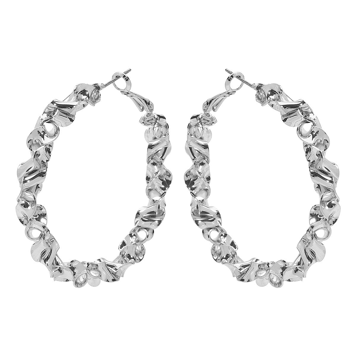 Wholesale geometric irregular twist metal style earrings