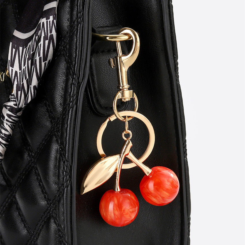 Wholesale Pastoral Red Cherry Keychain Fruit Cherry  Keychain