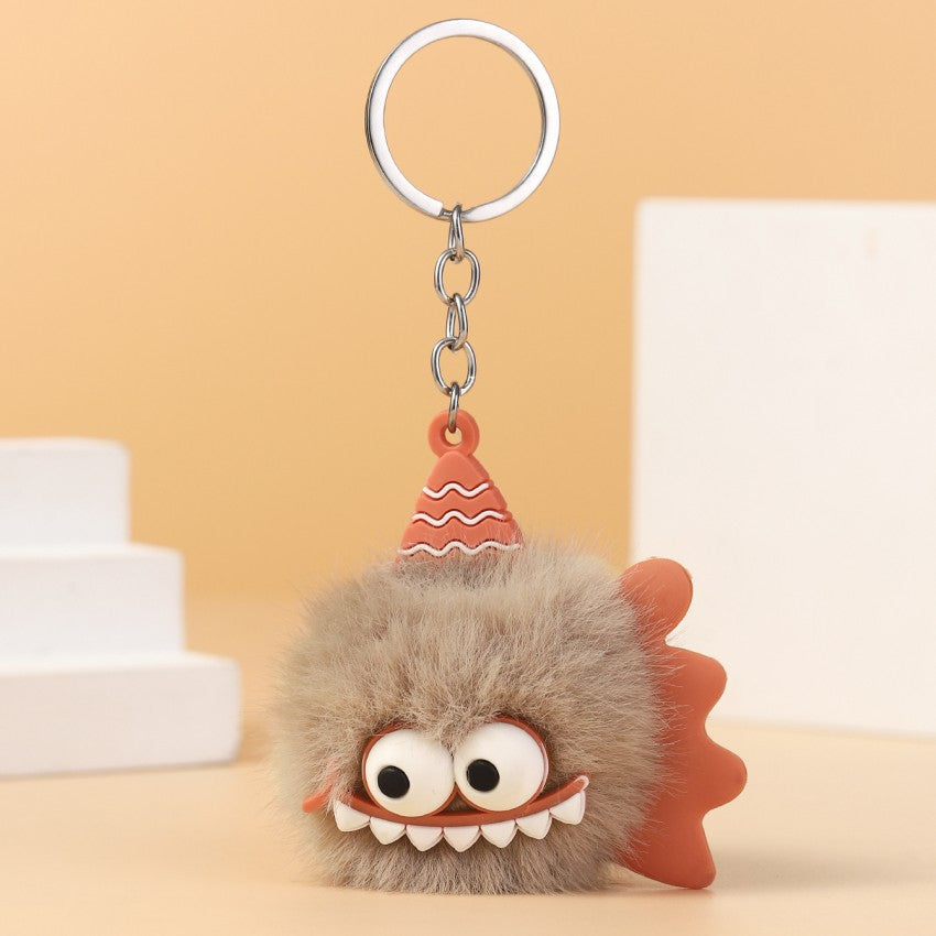 Wholesale Plush Monster Cute Fur Ball Keychains Pom Pom ACC-KC-RongR054