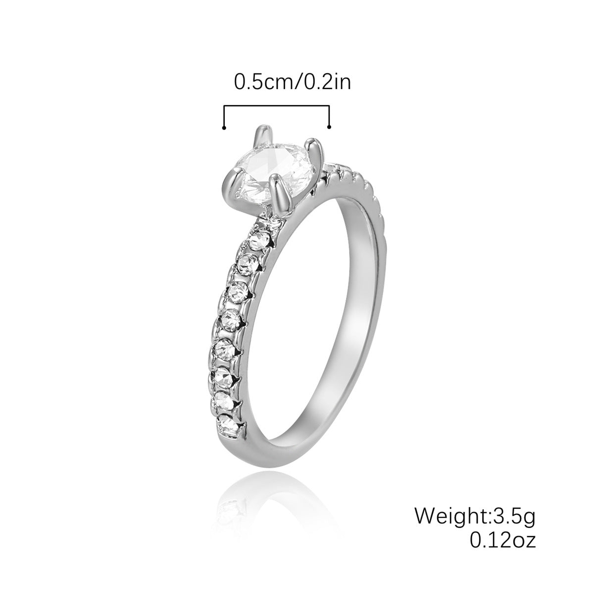 Wholesale Creative Love Zircon silver Ring