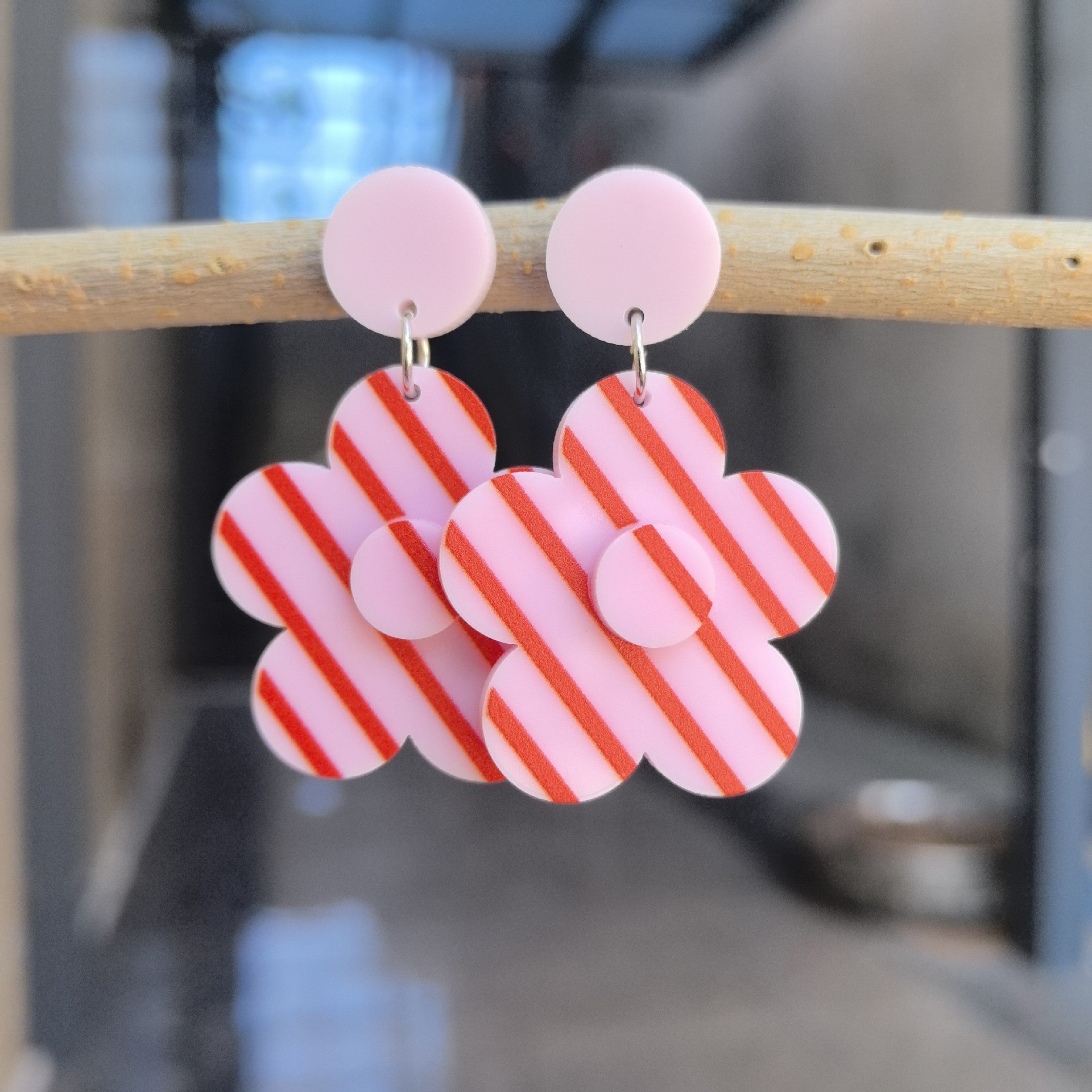 Wholesale  Candy Color Acrylic Earrings  Flower Geometric Earrings