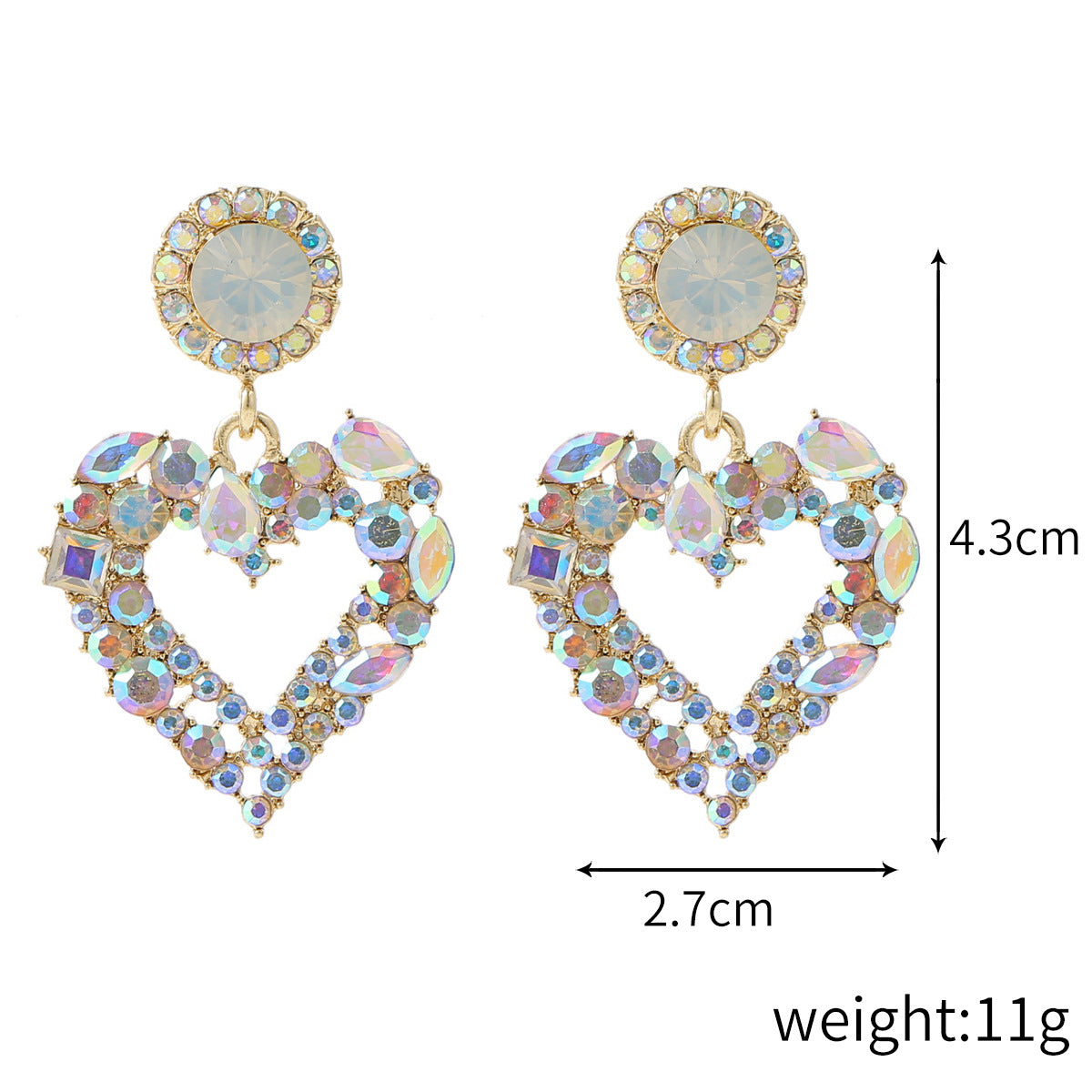 Wholesale love full diamond earrings