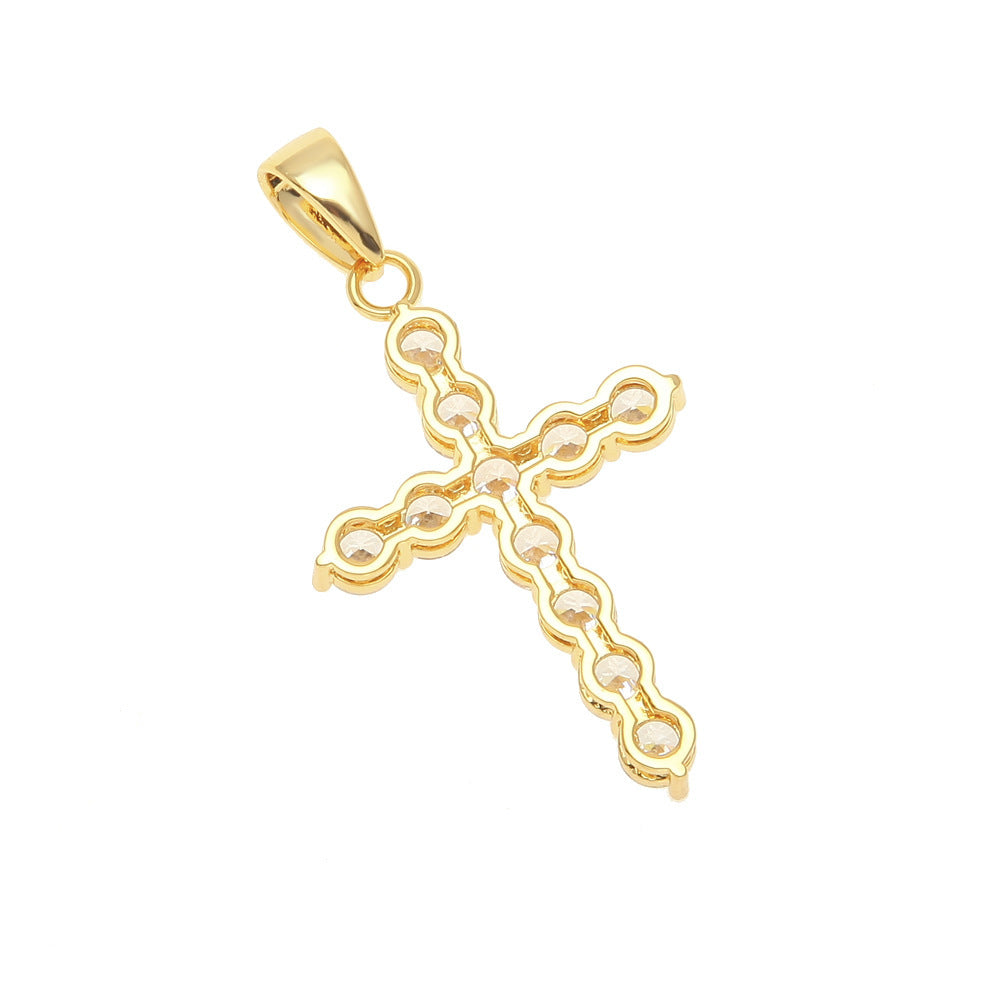Wholesale  zircon cross pendant Cuban chain Necklaces