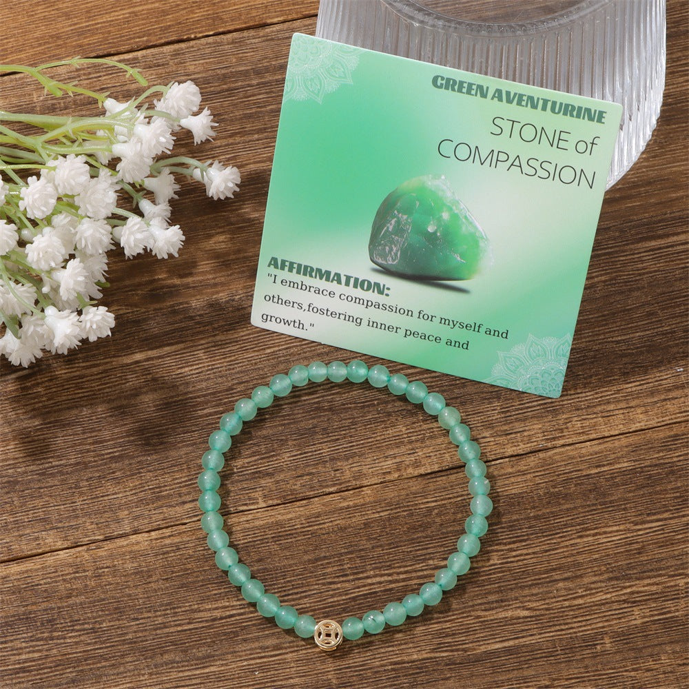 Wholesale Natural Crystal Bracelet 4mm Handmade Beaded Copper Bracelet