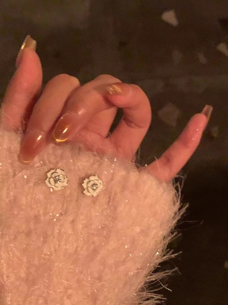 Wholesale Camellia Light Luxury Earrings