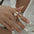 Wholesale  Retro Inlaid Geometric Ring Open Ring