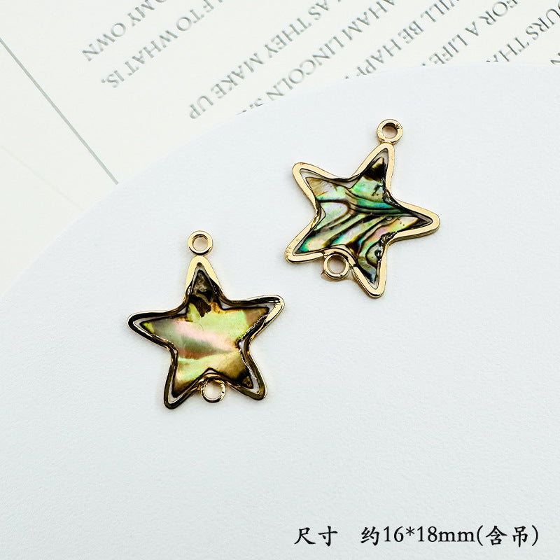 Wholesale Trendy Geometric Shell Pendant Copper Electroplated DIY Jewelry Accessory For Layering Necklaces Boutique Resale