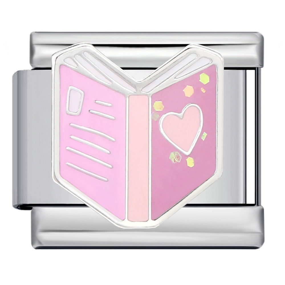 Wholesale Italian modular  purple dream elementsstainless steel  DIY bracelet