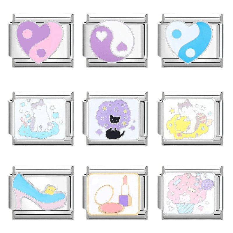 Großhandel italienisches Charmearmband 9mm DIY Spleißen süßer kreativer Anhänger Titanium Stahl komponierbares Armband