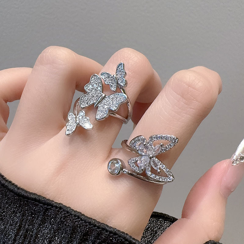 Wholesale Butterfly Design Open Ring Adjustable Stackable Chic Jewelry Accessory For Parties And Everyday Wear