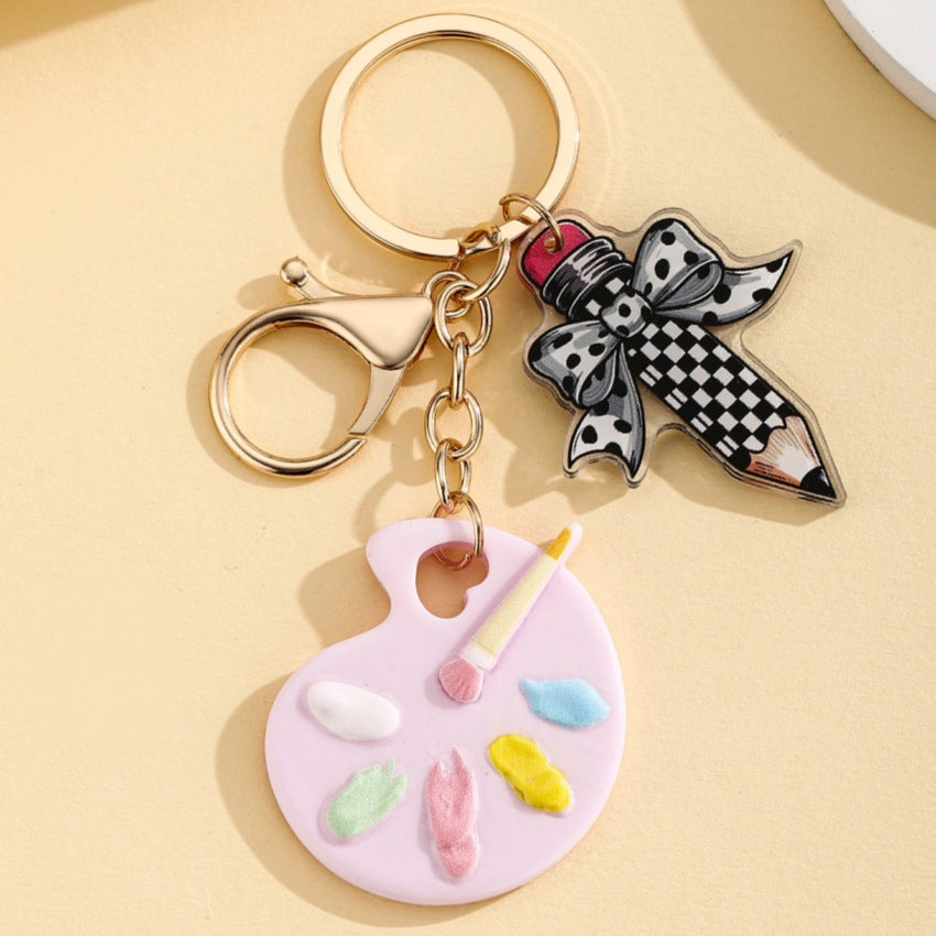 Wholesale Cute Paint Board Keychain Pendant