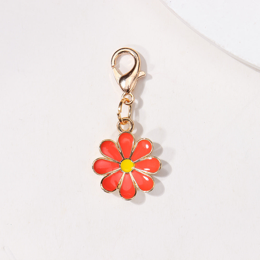 Wholesale 10pcs/pack Alloy Oil Drop  Flower Pendant DIY Universal Buckle Pendant Necklace Earrings Keychain Shoe Bag Jewelry Pendant