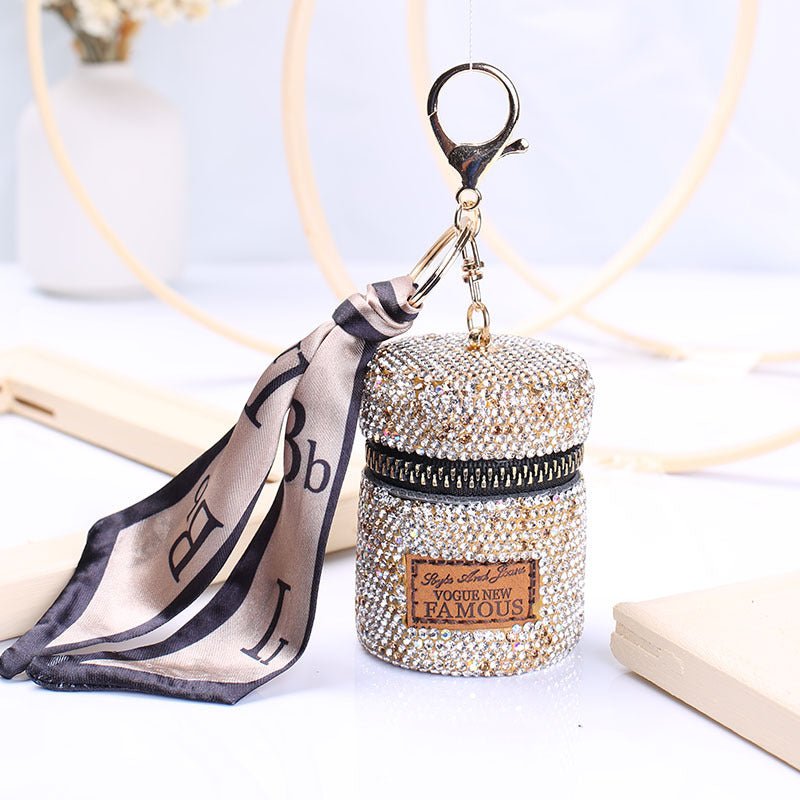 Wholesale Mini Rhinestone Earphone Bag, Zero Wallet, Light Luxury Style Keychain ACC-KC-JY001