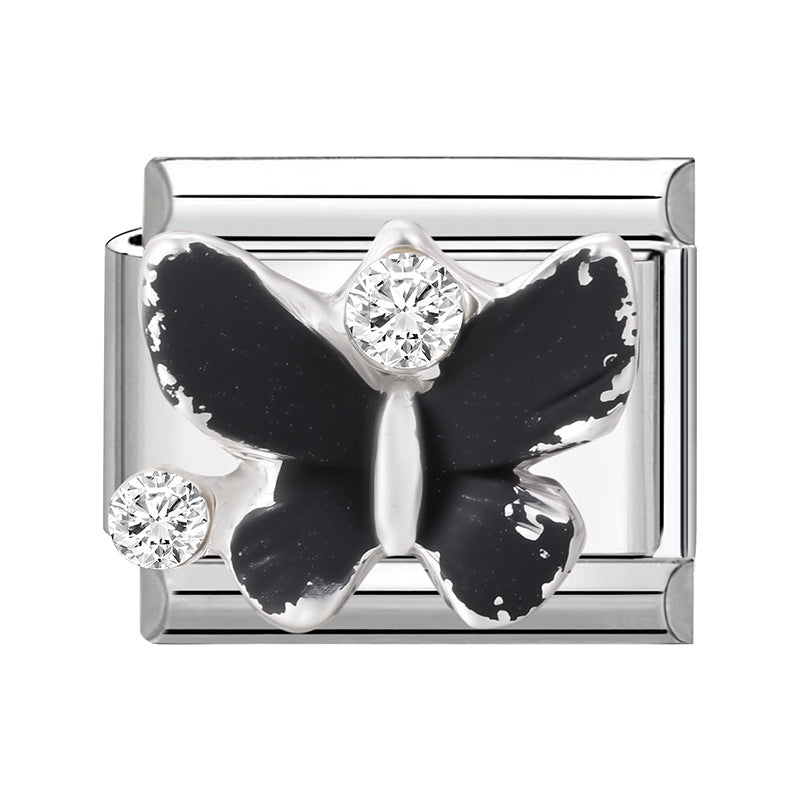 Wholesale 9mm Italian Charm Starter Bracelets DIY Butterfly Series Stainless Steel Composable Bracelet