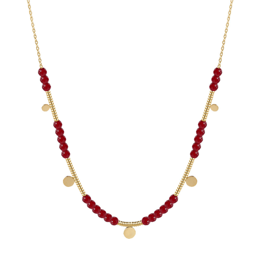 Wholesale  beaded handmade chain diy stainless steel necklace