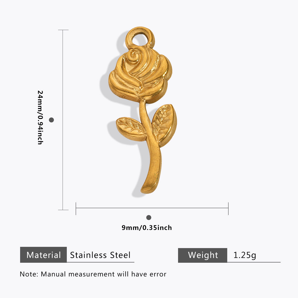 Wholesale 5pcs Stainless steel 18K vacuum plating color  flower pendant