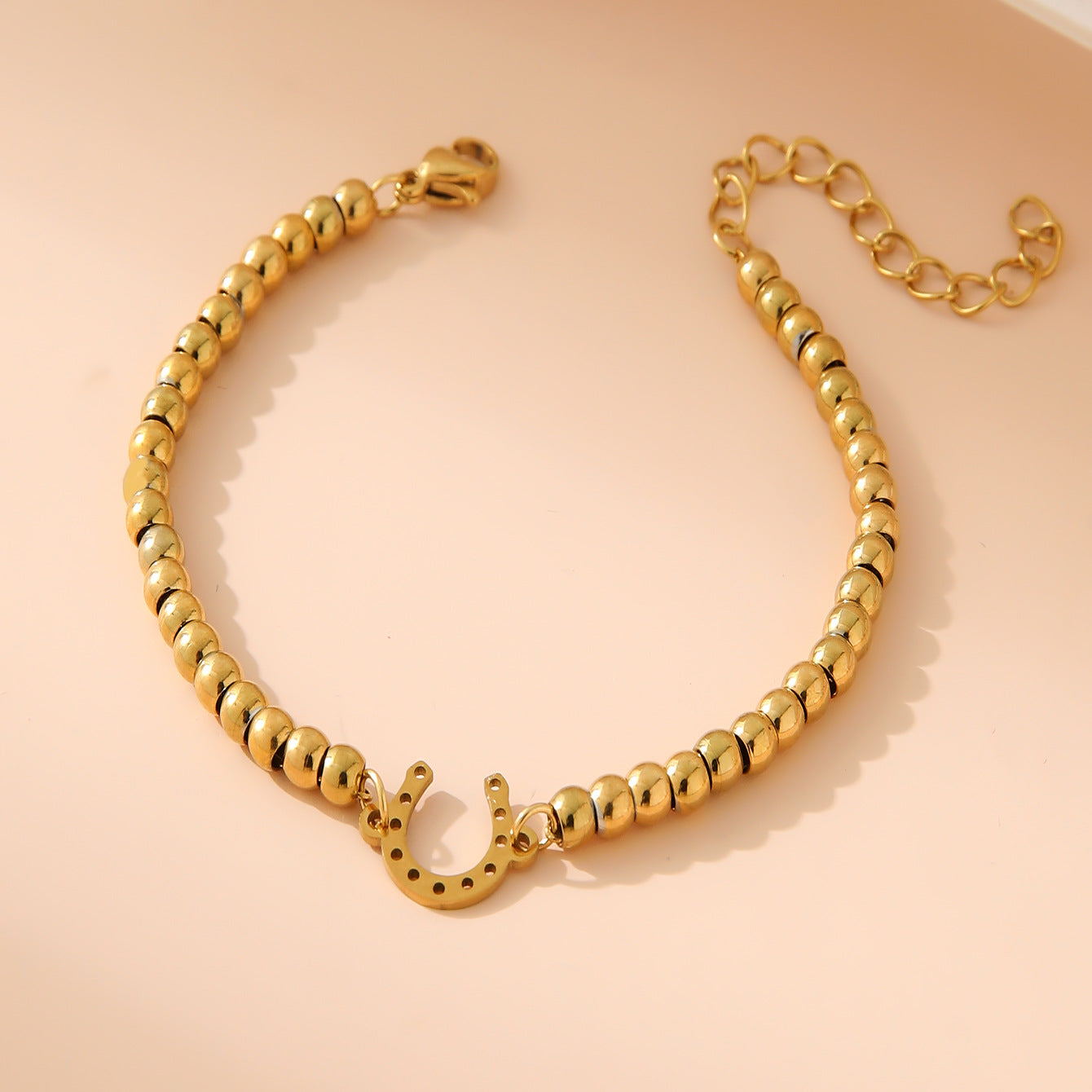 Wholesale  Stainless Steel Plated 18K Gold 4MM Beads  Mother's Day Bracelet