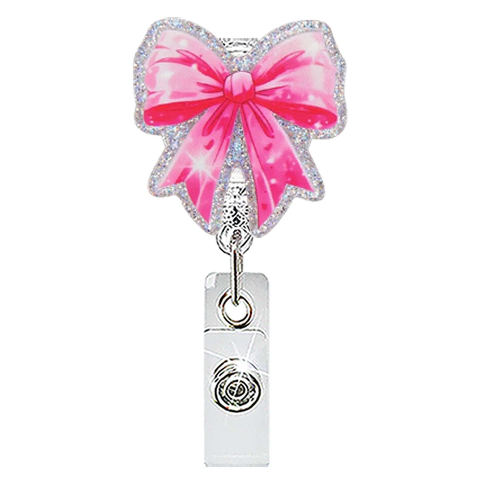 Wholesale Acrylic Retractable Badge Reel with Bow Jellyfish Pin Fashion Accessory for Resale
