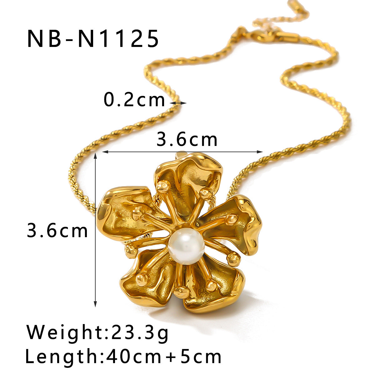 Wholesale  Stainless Steel Plated 18K Gold Cast Double Layer Flower Pendant Necklace