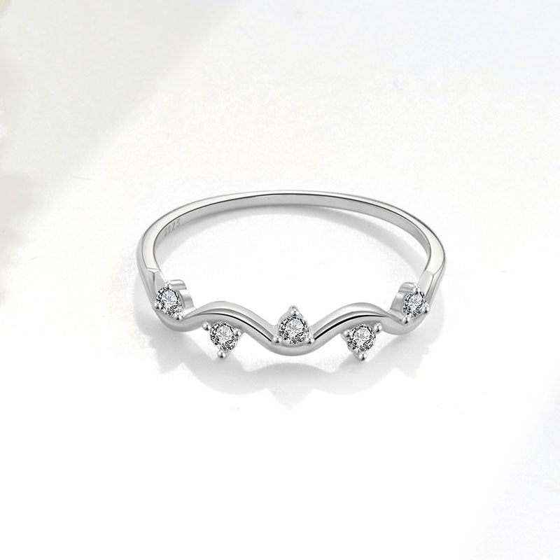 Wholesale s925 sterling silver wave pattern small ring