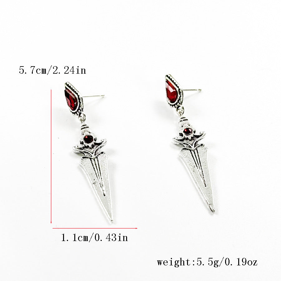 Wholesale  Retro Dark Gothic Dagger-Shaped Earrings