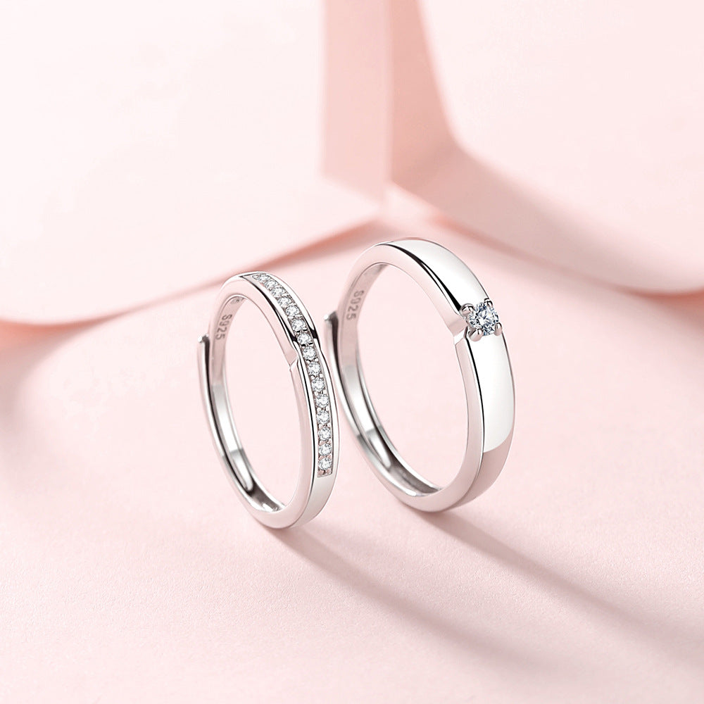 Wholesale S925 sterling silver flash diamond open ring