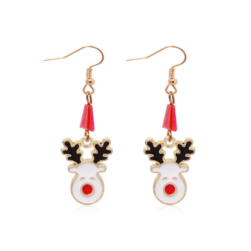 Wholesale Christmas Earrings  Christmas Hat Elk Christmas Bell Earrings