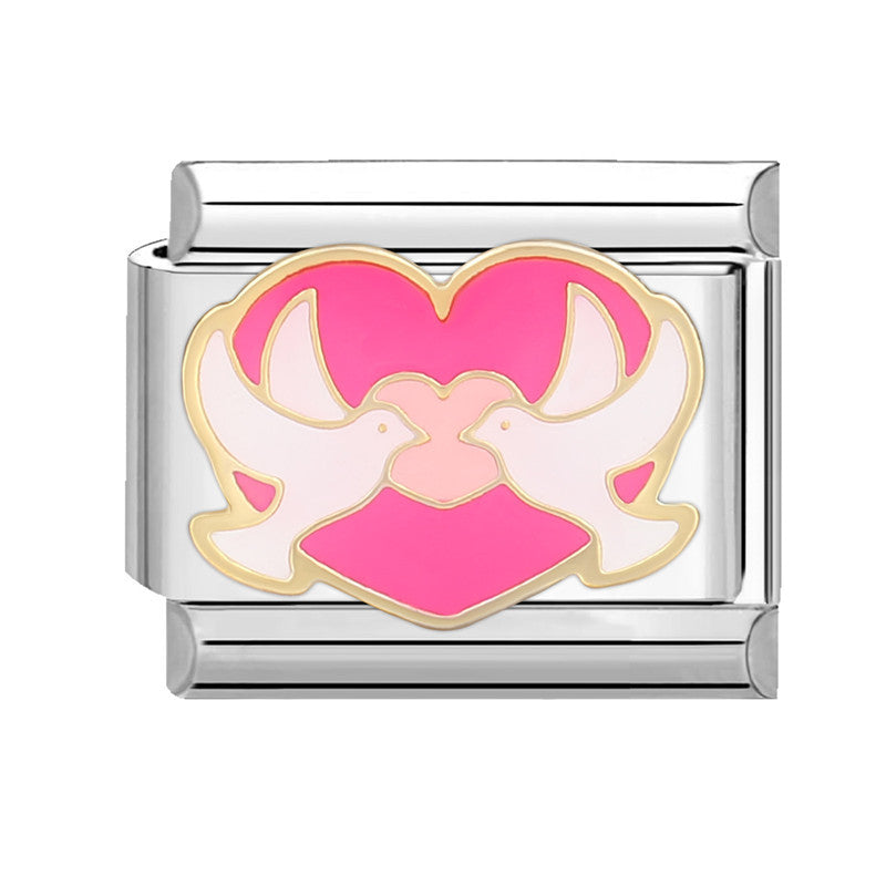 Wholesale Italian Charm Bracelet 9mm DIY Splicing Removable Pink Series Titanium Steel Composable Bracelet