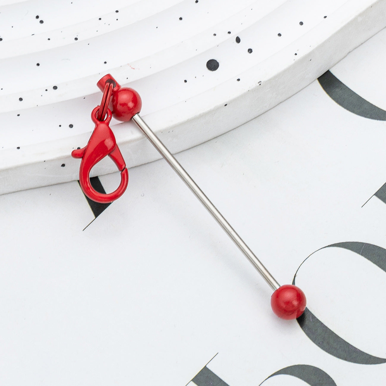 Wholesale Mini beaded candy-colored metal keychain