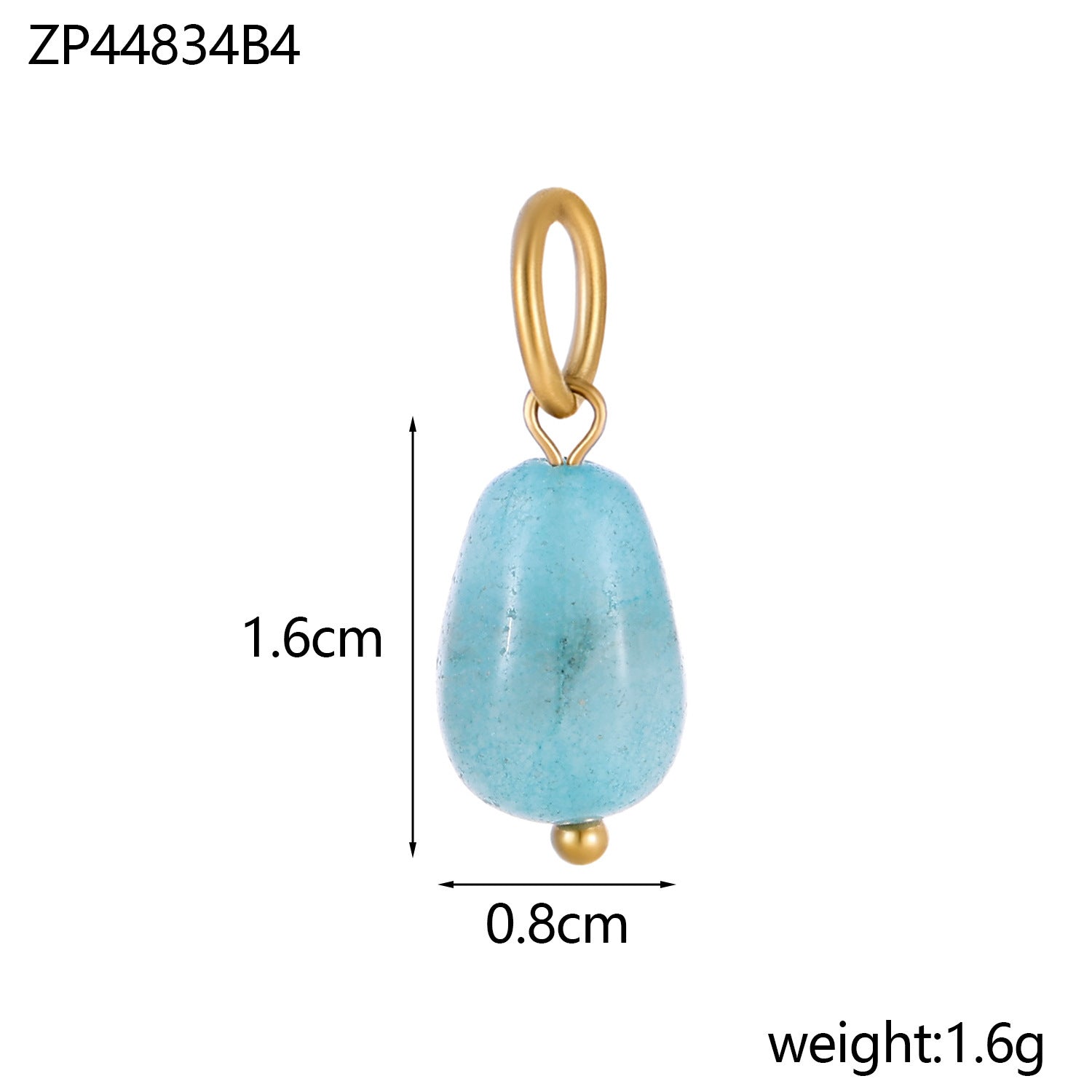 Wholesale DIY 12-color natural stone hanging ring chain pendant