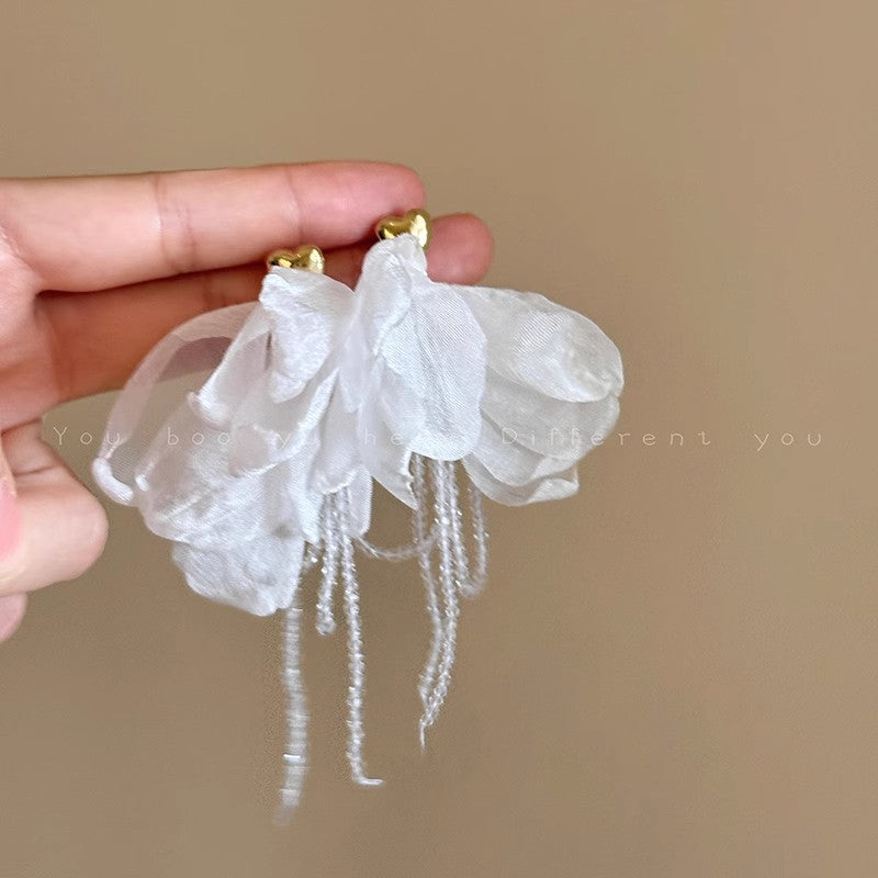 Wholesale Blue Petal Flower Earrings