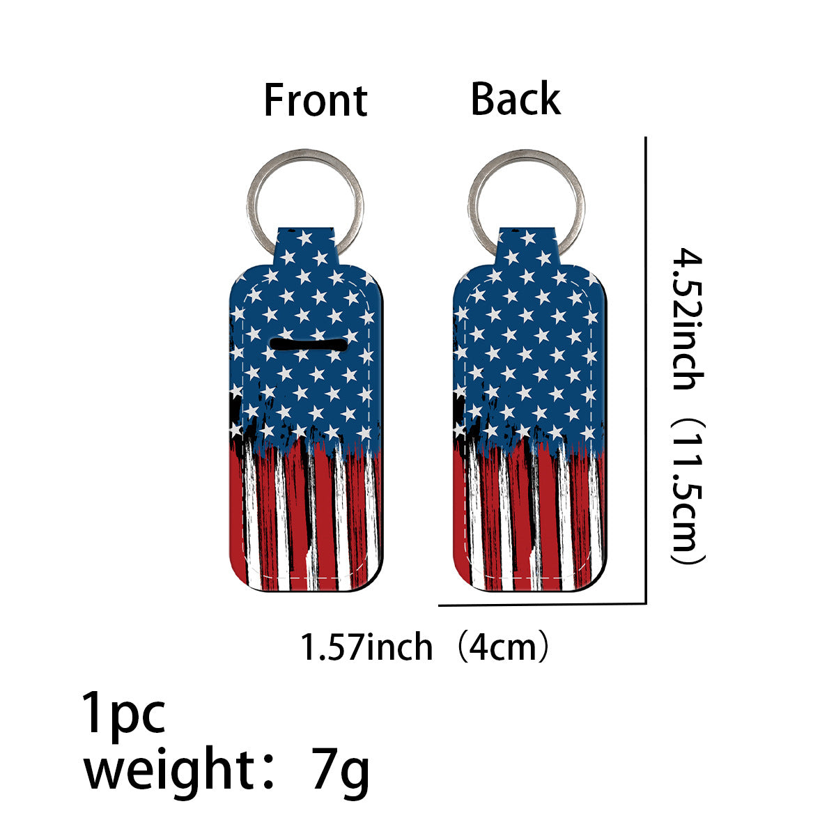 Wholesale 6pcs Flag Pattern Neoprene Lipstick  Keychains