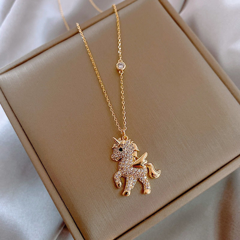 Wholesale  Pony rhinestone necklace clavicle chain