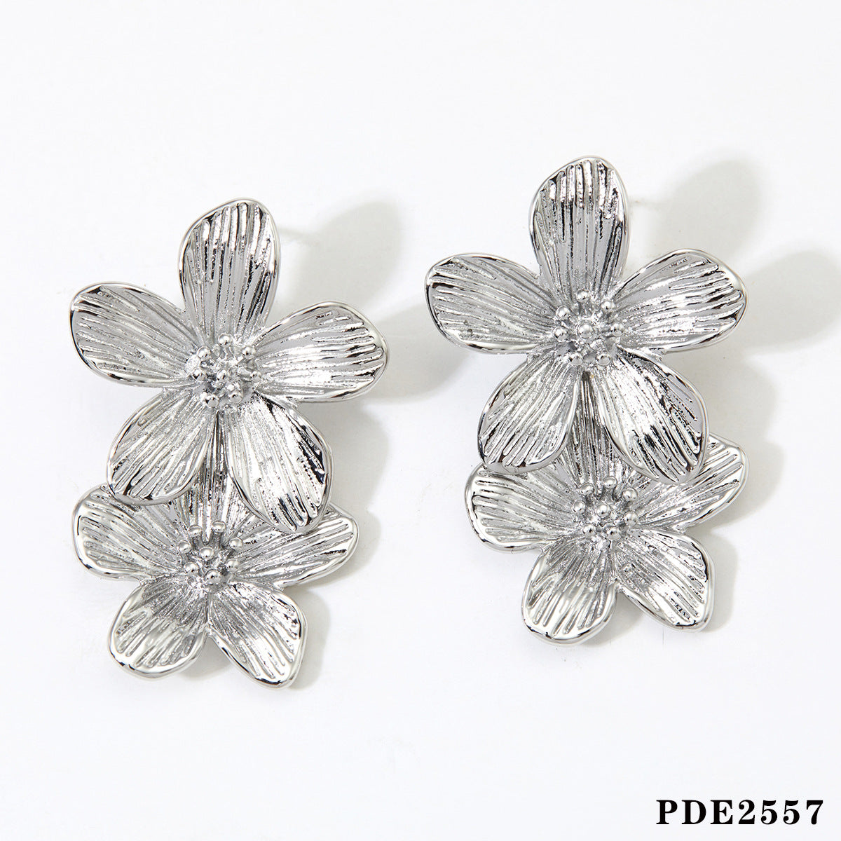 Wholesale Flower Necklace Earrings Combination suit Stainless Steel  Jewelry