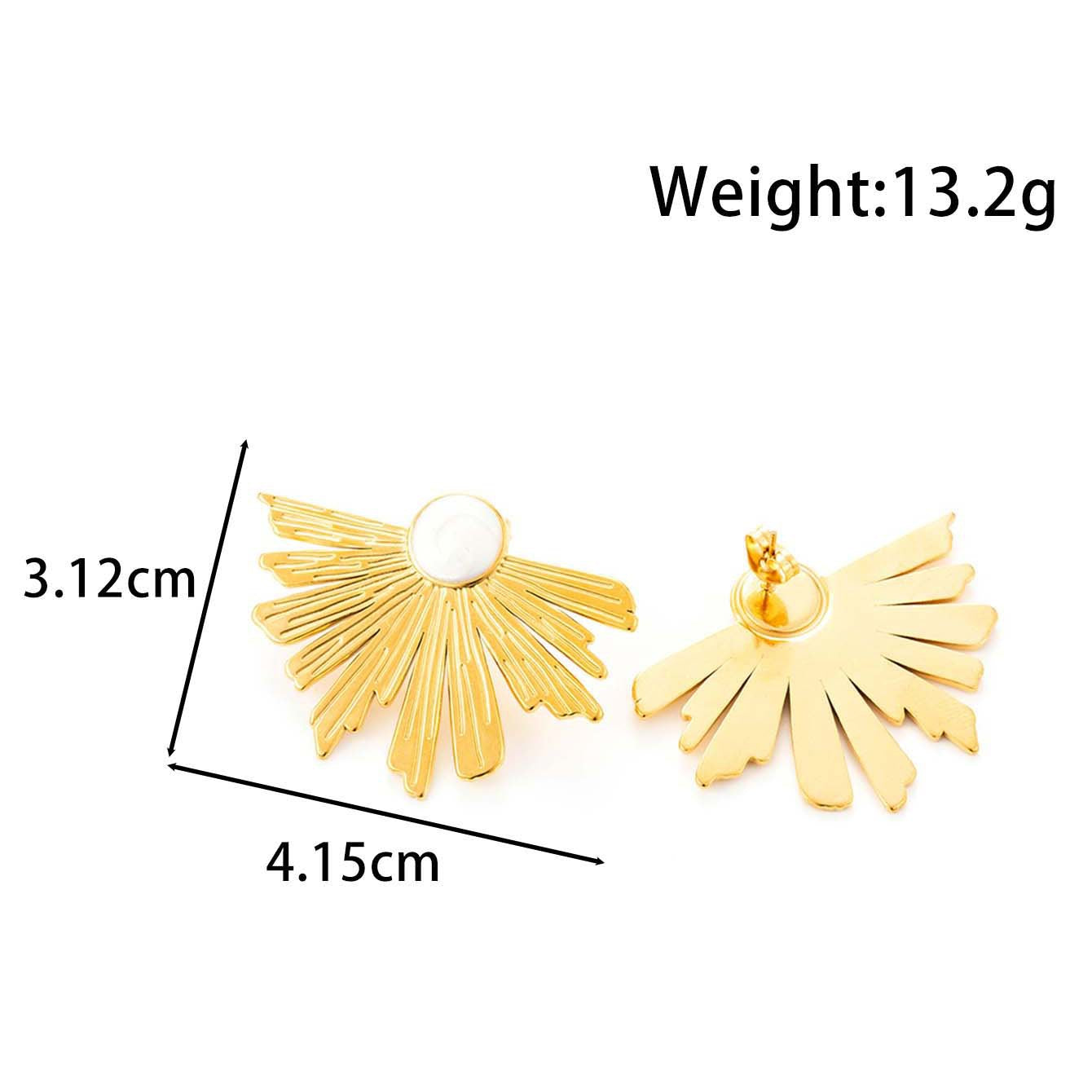 Wholesale  titanium steel irregular fan-shaped retro  earrings