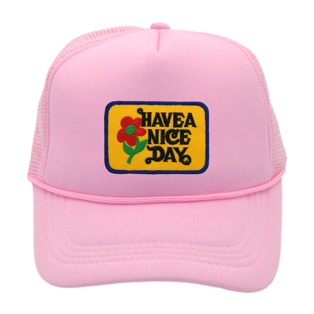 Wholesale Haves Nice Day Floral Logo Baseball Mesh Cap ACC-HT-PeiNi003