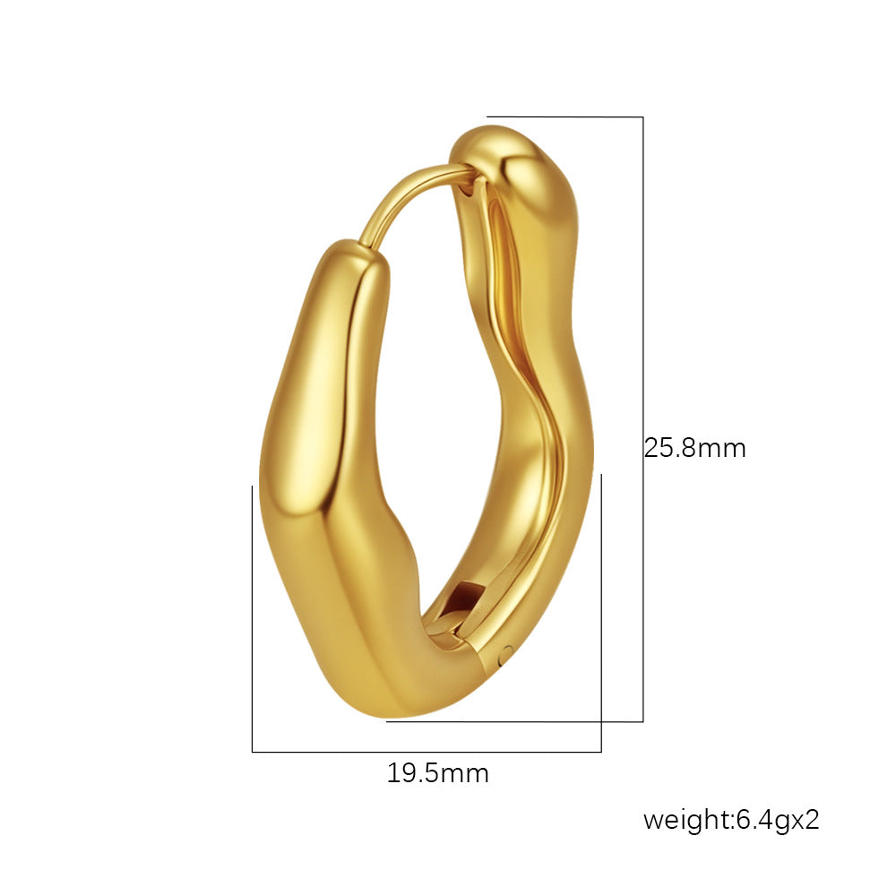 Wholesale Stainless Steel Retro Chic Irregular Earrings for Women Everyday Wear