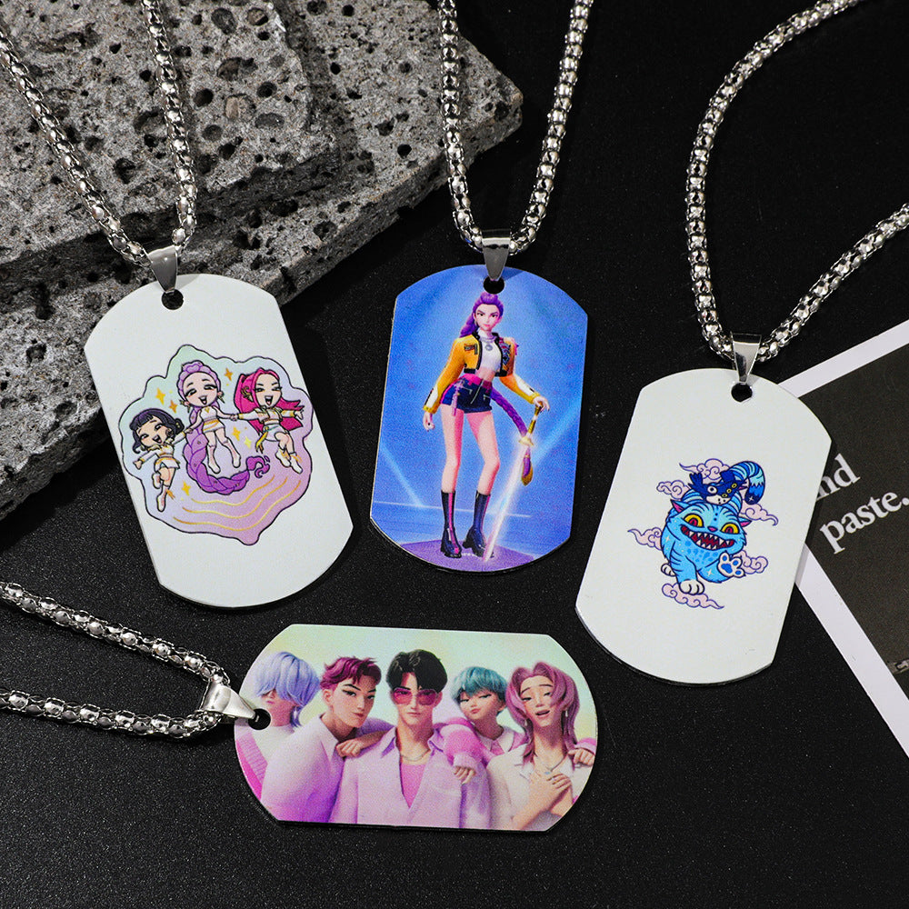 Wholesale KPOP  stainless steel dog tag pendan  Necklace ACCVIP