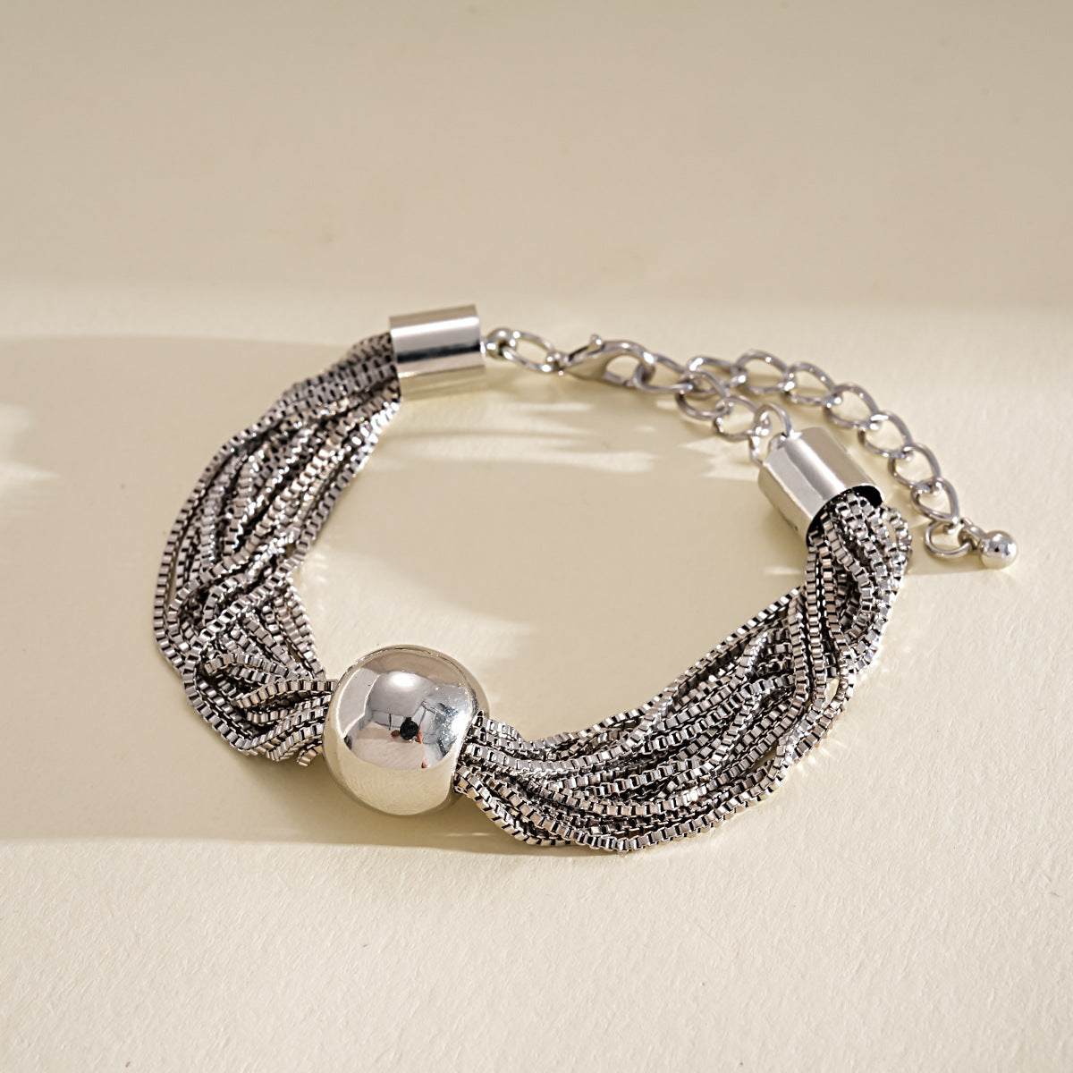 Wholesale Electroplated Metal Multi-Layer Chain Ball Bracelet - European American Style Chic Women' s Jewelry