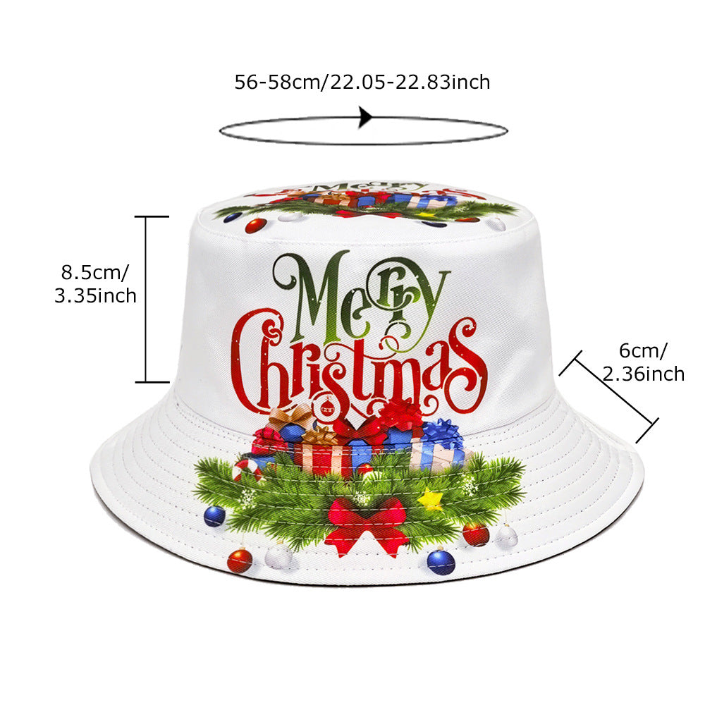 Wholesale Christmas pattern double-sided bucket hat