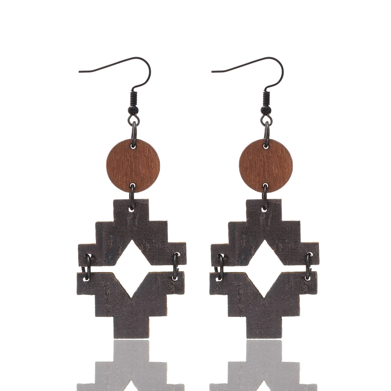 Wholesale Retro Style Natural Cork Crack Earrings
